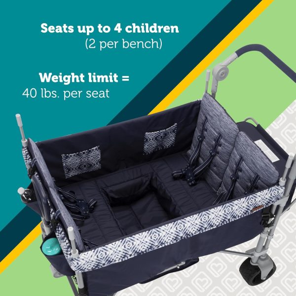 Safety 1st Summit 4-Seater Wagon Stroller with Canopy in Navy Ink - Image 2