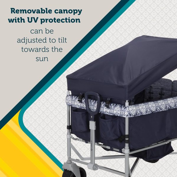 Safety 1st Summit 4-Seater Wagon Stroller with Canopy in Navy Ink - Image 4