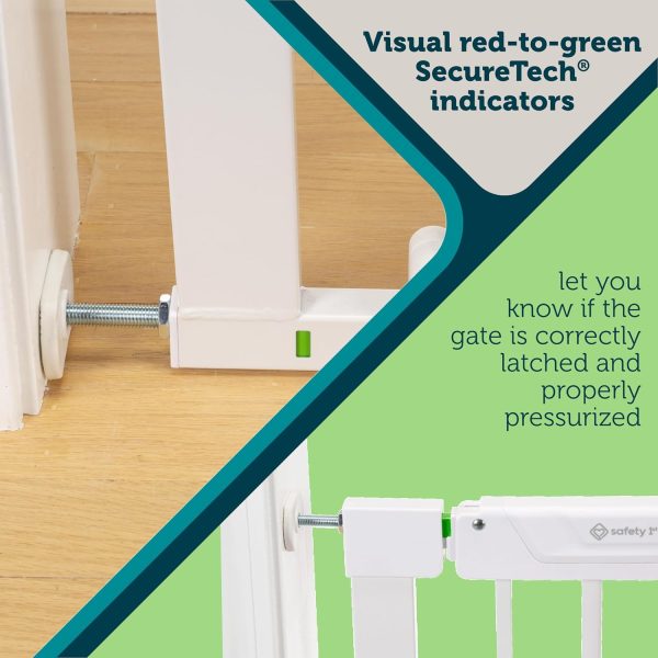Safety 1st Pressure Mounted Baby Gates for Doorways with SecureTech, Baby Gate with Door, Pet-Friendly Design, No Drilling, 29-38" - Image 2