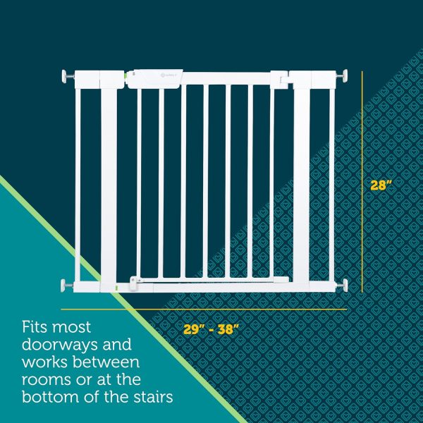 Safety 1st Pressure Mounted Baby Gates for Doorways with SecureTech, Baby Gate with Door, Pet-Friendly Design, No Drilling, 29-38" - Image 5
