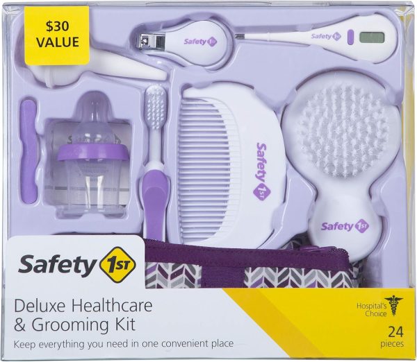 Safety 1st Deluxe Baby Healthcare and Grooming Kit, Pyramids Aqua, Newborn Baby Essentials, One Size, 24 Pieces - Image 15