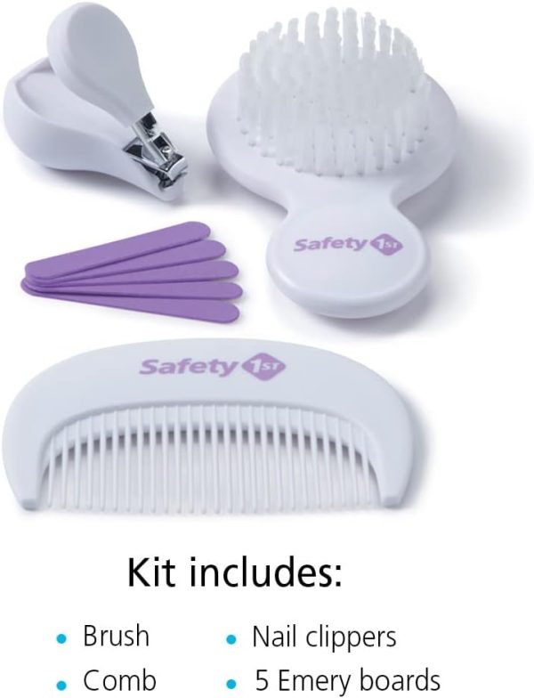 Safety 1st Deluxe Baby Healthcare and Grooming Kit, Pyramids Aqua, Newborn Baby Essentials, One Size, 24 Pieces - Image 18
