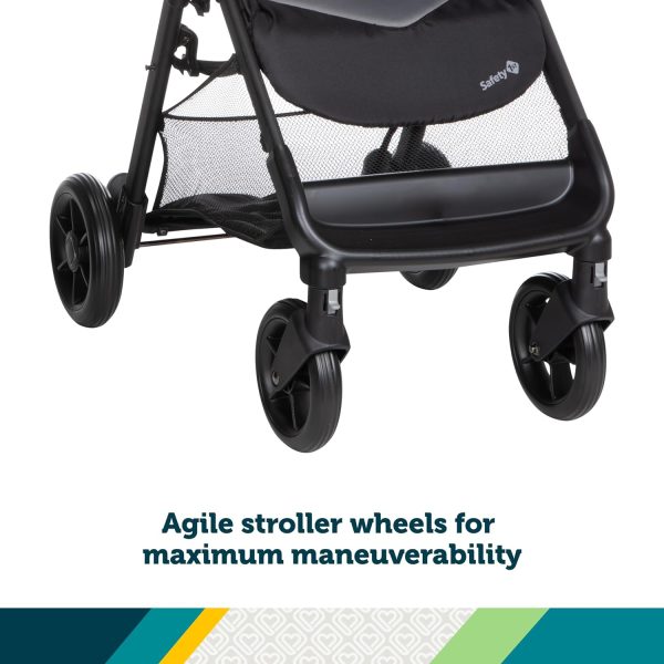 Safety 1st Smooth Ride Travel System Stroller and Car Seat OnBoard™ FLX - Efficient Infant Car Seat Stroller and Infant Car Seat and Stroller Combo, Black Cherry - Image 3