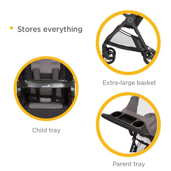 Safety 1st Smooth Ride Travel System Stroller and Car Seat OnBoard™ FLX - Efficient Infant Car Seat Stroller and Infant Car Seat and Stroller Combo, Black Cherry - Image 9